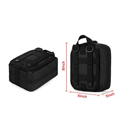 Gonex MOLLE Medical Pouch EMT First Aid Pouch Rip-Away IFAK Tactical Utility Pouch for Outdoor Activities Medical Supplies (Bag Only) - color: Black