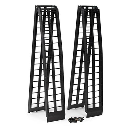 Titan Ramps 2-Pack 10-Feet Folding Aluminum ATV Arched Loading Ramp, Black – Portable and Compact with 1,200-Pound Capacity and Serrated Traction for Truck Bed or Trailer - size: 10 ft, 2 packs