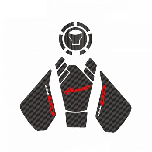 Motorcycle Fuel Tank Pads for Honda CB750 Hornet 2023 2024 2025 Aanti-Skid Side Fuel Tank Pads Sticker Decal Knee Grip Traction Pad Protector（New Model）(Red) - color: Red