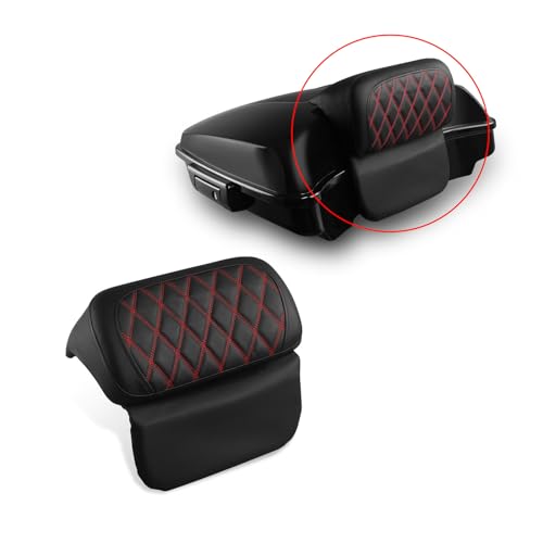 Chopped Razor Tour Trunk Backrest Pad Compatible with Harley 2014-2025 Street Road Glide FLHR FLHTCU FLHX Trunk Rack Backrest Pad(Red) - color: Red