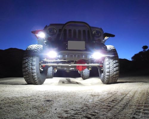 iJDMTOY 4pc Universal Fit 3-Chipset 9W High Power LED Rock Light Kit Compatible with Jeep Truck SUV Off-Road Boat, Xenon White - color: White
