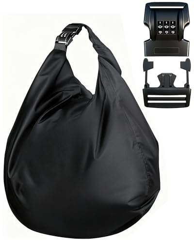 IZTOSS Motorcycle Helmet Bag Helmet Storage Bag with Combination Lock Waterproof Lightweight Durable Oxford Cloth Helmet Bag for Motorcycle Riding Bicycle,Black - color: 3-bit combination lock
