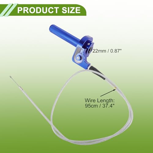 22mm Throttle Grip with 120cm White Throttle Cable 1 Pair of Bullet-Shaped Blue Handle Sleeves Plastic Aluminum Alloy Motorcycle Throttle Grip Blue - color: Blue