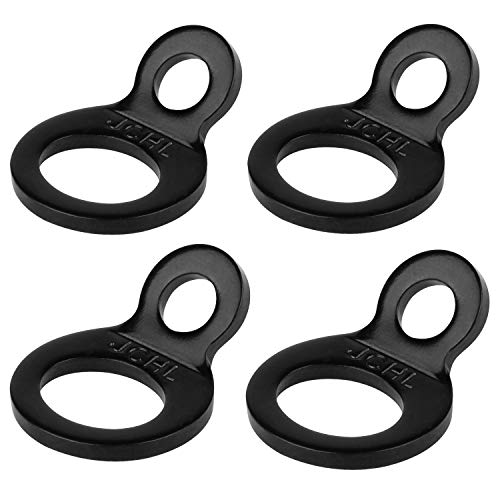 Multi-Purpose Tie Down Strap Rings Stainless Steel Tie-Down Anchors Hooks for Mounting in The Garage, Work Shop, Truck, Trailer, Golf Cart, Fence Black (4-Pack) - color: 4-Pack