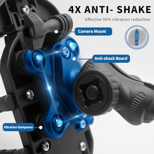 Motorcycle Phone Mount Holder - Sun Proof&Rain Proof&Vibration Proof&Anti Theft Phone Metal Stand is Suitable for Installing 4.7-7 Inch Phones On Motorcycles Bike Scooters and ATV Stands