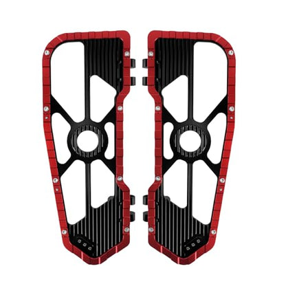Motorcycle Front Rear Floorboard Footboard Fit For Harley Touring Road King Road Glide Street Glide Electra Glide Ultra Limited 1984-2025 (Red Rider Footboards) - color: Red Rider Footboards
