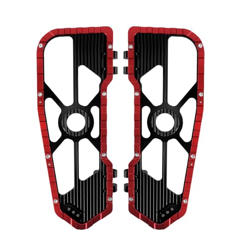 Motorcycle Front Rear Floorboard Footboard Fit For Harley Touring Road King Road Glide Street Glide Electra Glide Ultra Limited 1984-2025 (Red Rider Footboards) - color: Red Rider Footboards