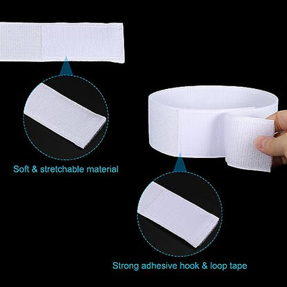 PATIKIL Boot Straps, 2 Pack Elastic Polyester Trousers Blouses Ankle Straps Pants Leg Bands with Hook and Loop for Hiking, Fishing, Hunting, 20", White - color: White, size: 20"