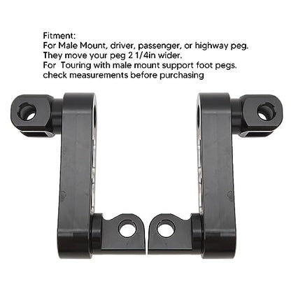 Foot Peg Highway Bracket Adjustable Foot Peg Extension Bracket Compatible with Motorcycles for Riders and Passengers - color: Black and White