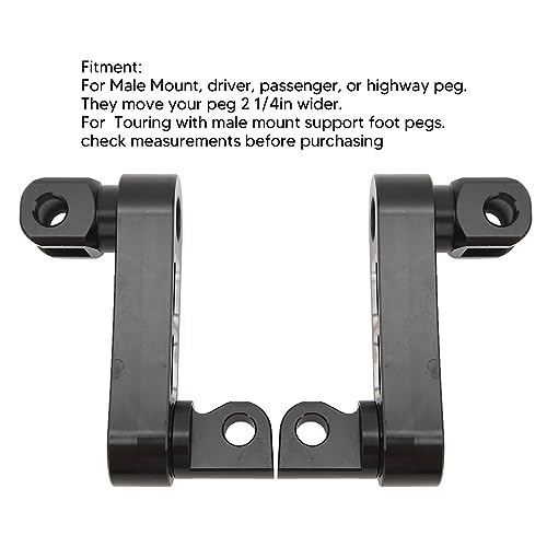 Generic Motorcycle Foot Pegs Bracket, Adjustable Highway Foot Pegs Extension Brackets, Passenger Highway FootPegs Male Mount Foot Peg Clamp Support Extensions Bracket (Black White) - color: Black White