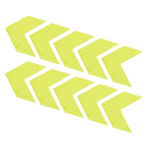 PATIKIL Reflective Stickers, 20 Pack 2.36 x 2.36 Inch Waterproof Adhesive High Visibility Night Caution Warning Arrow Shape Safety Tape Reflector for Trucks Trailers Cars, Green - color: Green
