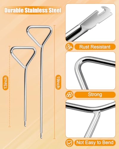 13 and 19 Inch Spring Removal Tool Set for Snowmobiles Dirt Bikes and Motorcycles, Spring Puller Push and Twist with Full Loop Handle - size: 13 and 19 Inch