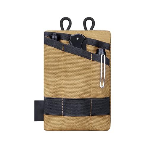 EDC Storage Pouch, Anti-Lost Outdoor Tactical EDC Kit Multi-Function EDC Tool Pouch - color: Khaki