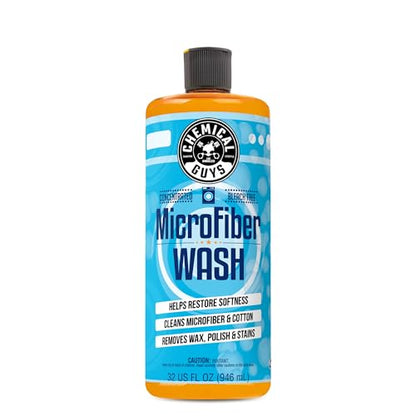 Chemical Guys Microfiber Wash Detergent – Concentrated Cleaner for Towels and Pads, Removes Wax and Polish Residue, Restores Absorbency and Softness, 32 fl oz - size: 32 Fl Oz (Pack of 1)