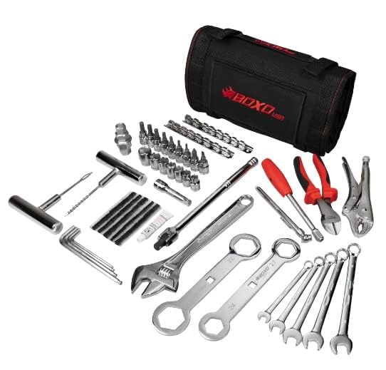 Boxo USA Adventure Motorcycle Tool Kit - 40-Piece Compact Tool Roll for Dual Sport & Adventure Bike - size: 40-Piece Adventure Motorcycle