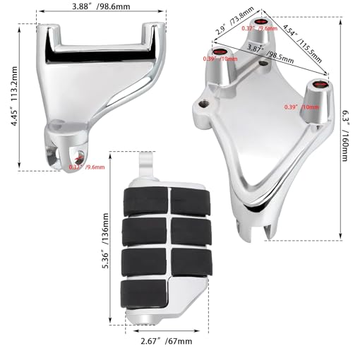Rear Passenger Footpegs Foot Rests Pedal Mount Fits for Harley Sportster 883 1200 2014-2022,Chrome - color: Chrome For Lion Paw Style