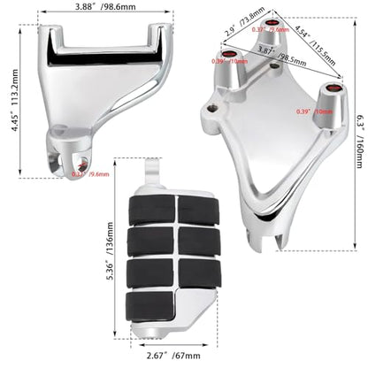 Rear Passenger Footpegs Foot Rests Pedal Mount Fits for Harley Sportster 883 1200 2014-2022,Chrome - color: Chrome For Lion Paw Style