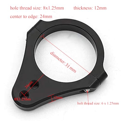 31mm CNC Aluminum Motorcycle Fork Tube Brackets Steering Damper Frame Mounting Clamp Foot Fixer Hardware Parts Stabilizer Universal - size: 31mm