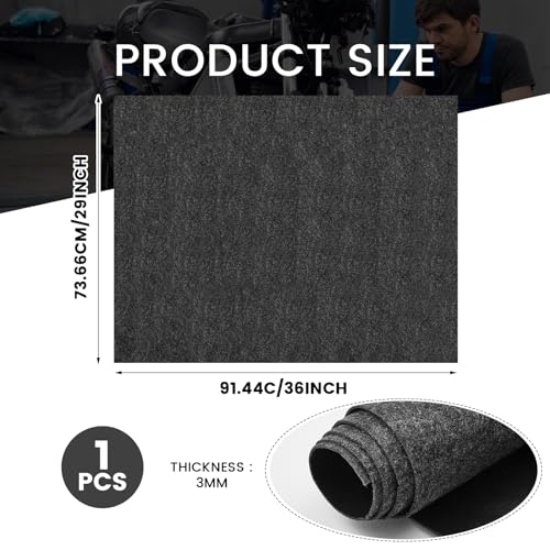 1 Pcs 29 x 36 Inch Garage Floor Mat Oil Spill Mat Oil Absorbent Pads Reusable, Washable, Waterproof Backing Contains Liquids, Protects Garage Floor or Driveway Surface, Black