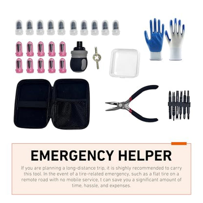 Tire Repair Rubber Nail Kit, Quick Flat Tire Screw Plugs Repair Kit, Patch Plug Pliers & Organizer Case, Fast Self-Service Tire Plug Puncture Repair for Car, Truck, Suv and Motorcycles - size: All-in-One Tire Repair Kit