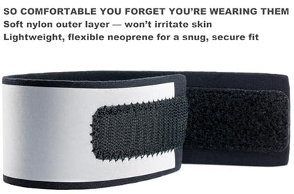Reflective Ankle Bands with Very Large Reflective Area, 1,000+ ft Visibility, Straps for Biking, Running and Walking at Night - Bright, Lightweight & Comfortable - color: Silver - 2 Bands