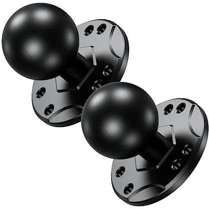 BRCOVAN 2 PCS, 1.5'' Ball Mount with Aluminum Alloy AMPS Hole Round Plate | Compatible with RAM Mounts C Size 1.5 Inches Ball Double Socket Arm