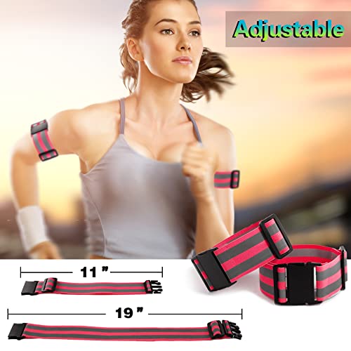 GoxRunx Reflective Running Vest Gear with Reflective Bands for Women Men Safety Reflective Vest for Walking Running Cycling at Night - color: Pink