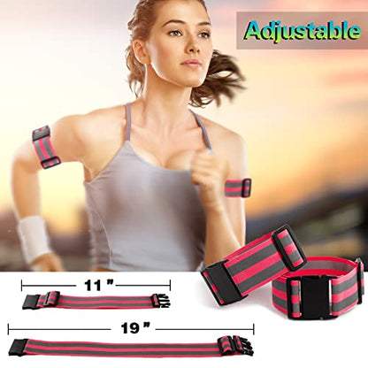 GoxRunx Reflective Running Vest Gear with Reflective Bands for Women Men Safety Reflective Vest for Walking Running Cycling at Night - color: Pink