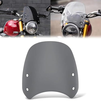 for Speed 400 Scrambler400X 2024 2025 Motorcycle Front Windshield Retro Windshield Spoiler with Bracket Speed400 Scrambler 400X (Transparent) (Gray) - color: Gray