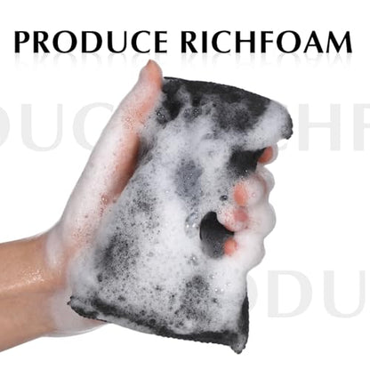 Mudder 8 Pcs Car Interior Scrubbing Sponge 5'' x 3'' Fiber Car Wax Applicator pad Household Cleaning Sponges for Leather Car Seat Couch Cleaning (Gray Black) - color: Gray Black