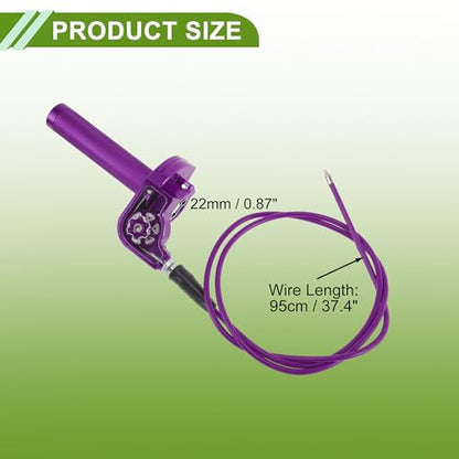 22mm Throttle Grip with 120cm Purple Throttle Cable 1 Pair Checkered Purple Handle Cover Screw Accessories Plastic Aluminum Alloy Purple - color: Purple