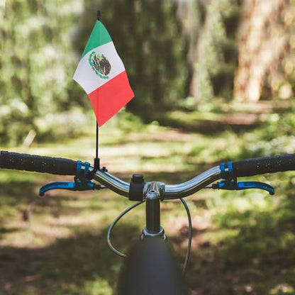 BESPORTBLE Adjustable Bike Flagpole Handlebar Mount for 0.63-0.98" Bar - 3 Sets Cycling Safety Flags USA Canada Mexico - Bicycle Motorcycle Riding Accessories
