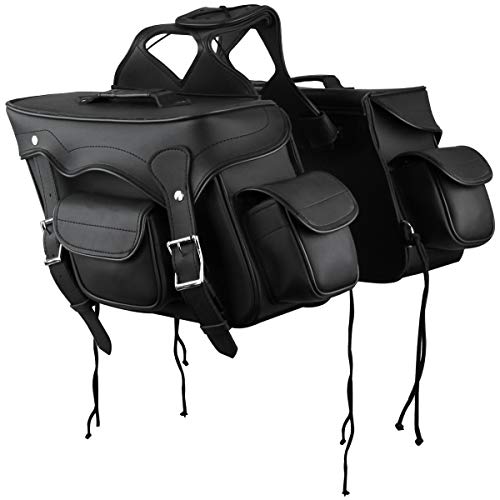 Black Motorcycle Saddlebags for All Motorcycles (Black)