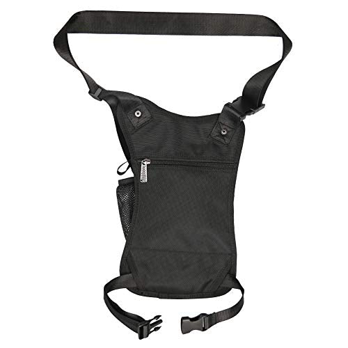 Larswon Thigh Pouch Bag - Tactical Waist Pack for Motorcycle, Waterproof Black - color: Black