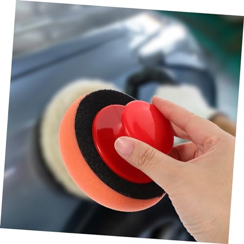 Car Wax Applicator Pad Set Kit with Plastic Handle for Polishing and Waxing Cars Motorcycles and Boats Durable Buffing Sponge for Body Repair and Detailing