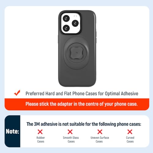 Universal Phone Mount Adapter – Ultra-Strong 3M Adhesion Durable Nylon, – Strong, Secure Hold,Secure Locking for Bike Phone Mount (1st & 2nd Gen)