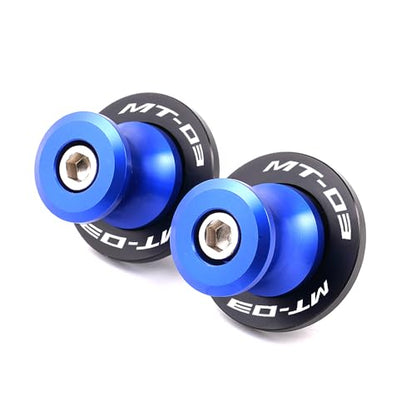 MOWOK Fit For YAMAHA MT-03 MT03 2015 2016 2017 2018 2019 2020 2021 2022 2023 2024 2025 2026 Motorcycle 6MM Swingarm Spools Slider M6 Stand Screws (Blue) - color: blue