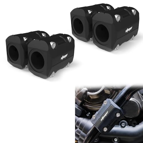 Xitomer 2 Pair 22mm/25mm/28mm Motorcycle Engine Guard Bumper Crash Bar Protectors, Motorcycle Crash Bar Protectors Frame Sliders (Black)