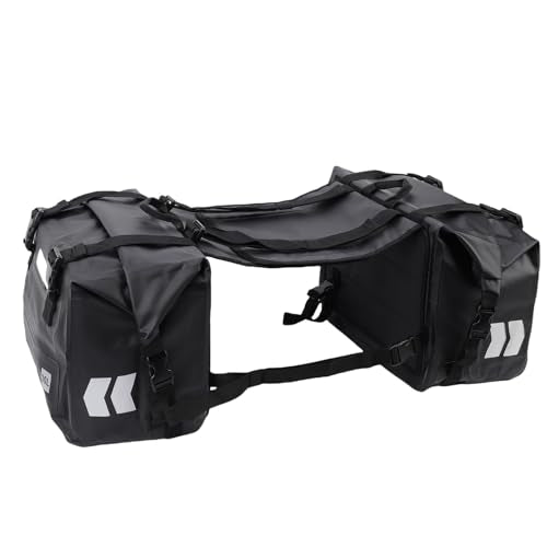 RiToEasysports Motorcycle Saddlebags PVC Motorcycle Luggage Bag 30L X 2 Detachable Roll Top Frame Mount Side Bags for Universal Motorcycles Commuting Touring Storage