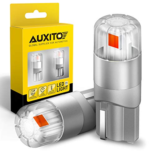 AUXITO Red 194 LED Light Bulbs, Super Bright 1:1 Size, License Plate Light 168 2825 W5W T10 Error Free Car Bulbs for Dome Map Door Courtesy Side Marker Cornering Trunk Light (Pack of 2) - color: Red, size: 194/168-2PCS