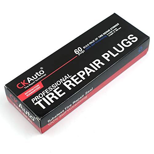 CKAuto 60pcs 4" Black Tire Repair Strings, Automotive Tool Tire Repair Plugs for Tubeless Off-Road Tires Car, Bike, ATV, UTV, Wheelbarrow, Mower (Pack of 2) - color: Black, size: 4" x φ0.236" 60pcs (Pack of 2)