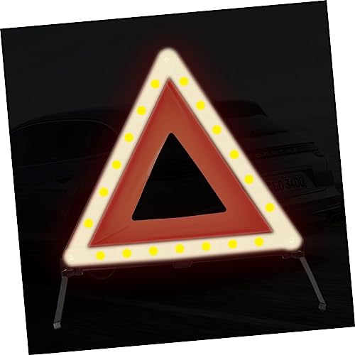 OUNONA 1pc Triangle Road Sign Auto Warning Device Car Warning Triangle Roadside Caution Vehicle Reflectors Triangle Dot Safety Emergency Triangles Reflective Warning Sign Red