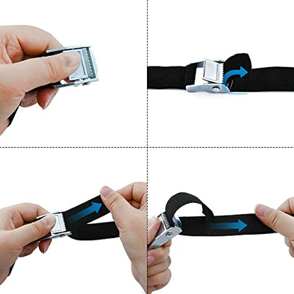 2PCS Lashing Straps with Buckles Adjustable, Up to 600lbs,Tie Down Straps for Motorcycle, Cargo, Trucks,Trailer,Luggage (1" x 3.3') - size: 1" x 3.3'