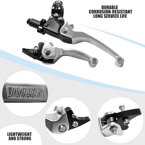 7/8inch 22mm Universal Motorcycle Clutch Brake Lever Folding Levers for 50/110/125/140/150cc Dirt Pit Bike SSR RFZ 125 DBX18/19 Xpro Coolster Thumpstar Baja Apollo (Silver) - color: Silver