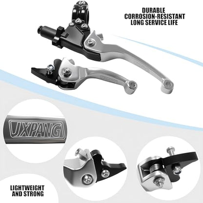 7/8inch 22mm Universal Motorcycle Clutch Brake Lever Folding Levers for 50/110/125/140/150cc Dirt Pit Bike SSR RFZ 125 DBX18/19 Xpro Coolster Thumpstar Baja Apollo (Silver) - color: Silver