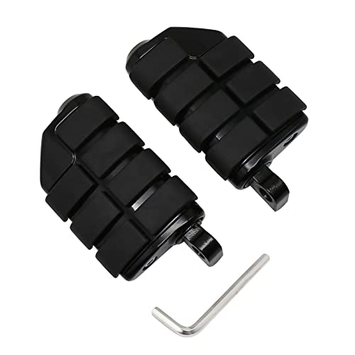 Motorcycle Footpegs Foot Rest Compatible with Harley Touring Street Glide Road King Road Glide Electra Glide Sportster Dyna Softail 10mm (StyleC#Black) - color: Style C#Black