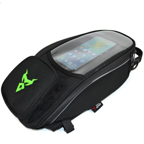 MOTOCENTRIC Magnetic Motorcycle Tank Bag, 1200D Splash-Resistant Fuel Tank Bag with Touchscreen Phone Pocket, Universal Bikers Shoulder & Handheld Storage Bag for Metal and Plastic Tanks (Green) - color: Green
