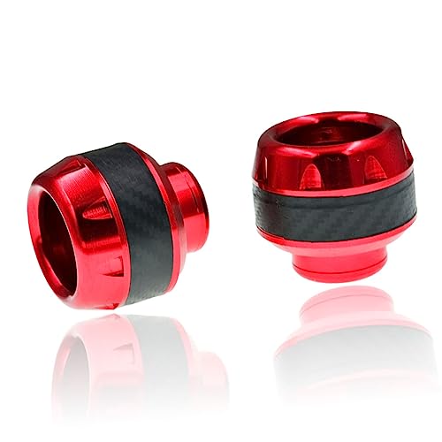 OUNONA 1pair Motorcycle Crash Sliders Aluminum Alloy Wheel Protector Front Fork Cups for Electric Mopeds Design Red Finish Reduces Collision Impact Fits Motorcycles