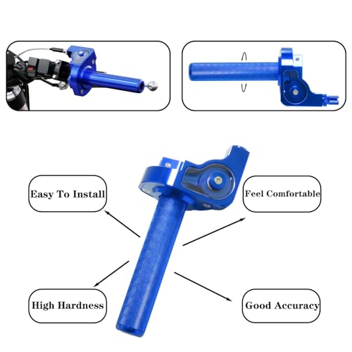 Motorcycle Throttle Grip 7/8" 22mm CNC Aluminum Quick Twister with Throttle Cable for KLX CR CRF EXC XR CRF50 CRF230 50 110 125 230 250 Dirt Pit Bike Motocross Motorbike Quad ATV - color: Style-B-Blue