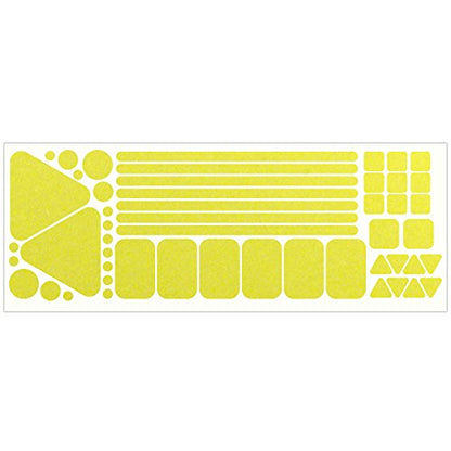 LiteMark Reflective Sticker Pack – Bicycle, Motorcycle & Helmet Reflectors for Safety & Night Visibility (Lemon Yellow, Pack of 51 Pcs) - color: Lemon Yellow